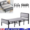 Folding Metal Bed Frame Guest Primary Room Single Sleeper Platform Bedstead