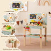 Kids Wooden Tool Workbench with Large Storage Space-Natural