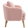 Modern Armchair Teddy Velvet Lounge Chair Accent Chair with Cushion & Wood Legs