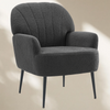 Grey Mid Century Armchair Comfy Linen Fabric Tub Sofa with Metal Legs for Living