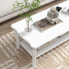 Wooden Coffee Tea Table Modern White Shelf Storage Living Room Home Furniture