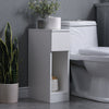 Slim Tall Bedside Table Cabinet with Drawer & Storage Space for Bedroom