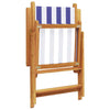 Reclining Garden Chairs 4 pcs Blue and White Fabric and Solid Wood H6O4