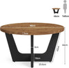 Round Wood Coffee Table, Farmhouse 31.5" Small Center Tea Table for Living Room