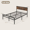 Double Size Metal Bed Frame Industrial Platform Bed w/ 9 Support Legs Noise Free