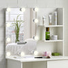 White LED Dressing Table Makeup Vanity with Mirror Drawers & Stool Modern