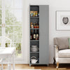 Modern Utility Storage Organizer Double Door Tall Storage Cabinet-Grey