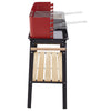 Charcoal BBQ Rotisserie Grill Roaster w/ 5-Level Height Grill Grate&Wood Shelves