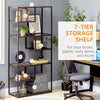 Industrial Ladder Shelf, 6 Tier Bookshelf, Display Rack for Living Room Brown