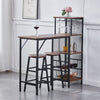 3Pcs Bar Table Stools Set 2 Bar Stools for Breakfast Pub Counter Small Apartment