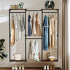 Scaffold Clothes Wardrobe - Industrial Rustic Shelf Storage Unit Open Clothing