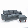 Luxury 3 Seater Corner Sofa Armchair Settee Couch with Footstool Living Room
