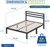 Single Metal Bed - 3ft Metal Platform Bed Frame Inc Headboard Footboard