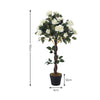 Artificial White Rose Flower Tree Potted Fake House Plant Home Outdoor Décor New