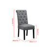 2x Grey Button Tufted High Back Dining Chairs Fabric Upholstered Room Kitchen