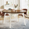 Round Dining Table for 4-6, 47-Inch Farmhouse Kitchen Table with Solid Wood Legs