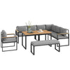 9 Seater Outdoor Corner Sofa Set with Wide and Deep Seats Natural