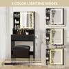 Modern Dressing Table Set LED Mirror Vanity Desk Stool with Charging Station