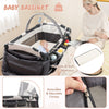 4 in 1 Portable Baby Playard Foldable Newborn Nursery Center w/Bassinet-Grey
