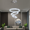 3-sided Crystal Chandelier LED Ceiling Light Height Adjustable Pendant Lamp 58W