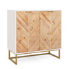 Living Room Buffet Cabinet Console Table with Metal Legs-White