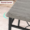 3-Piece Dining Table Set Metal Frame Square Kitchen Table with 2 Chairs