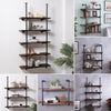 2PCS Industrial Pipe Bookcases Wall Mounted Floating Shelf Hanging Display Rack