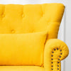 Yellow Linen Armchair Occasional Accent Chair WingBack Lounge with Waist Pillow