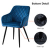 Set of 2 Armchairs Dining Chairs with Arms Velvet PU Faux Leather Chairs Kitchen