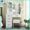 Dressing Table 10 LED Lighted Mirror Makeup Desk Vanity Table Stool Set Bedroom