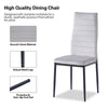 4pcs High Back Light Grey Velvet Dining Chairs Padded Seat Dining Room Kitchen