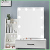 Dressing Table Mirror & LED Light Stool Makeup Vanity Set Desk Organizer Dresser