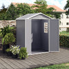 6x4.5ft Plastic Garden Shed Outdoor Storage Tools Shed Lockable Double Door Apex