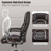227kg Leather Office Chair Adjustable Big & Tall Executive Chair-Coffee