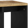 Solid Wood Side Table - Industrial-Style End Sofa Table with Metal Legs, T4U6