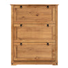 Corona Shoe Chest 3 Shelf Cupboard Antique Wax Solid Pine