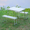 Compact Folding Picnic Table Bench Chair Set Aluminum Alloy 4 Seater Dining Unit