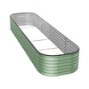 Galvanised Raised Garden Bed Metal Planter Box w/Open Bottom, Grey/Green/Sliver