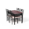 5PCS Dining Table & Chair Set Breakfast Bar Kitchen Furniture with Padded Seat