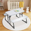Kids Table and Chairs Set Folding Children Dinner and Learning Table Bench Chair