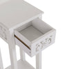 Wooden Tall Side Table Slim Narrow Night Stand Bedside Drawer Storage Cabinet