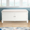 2-Door Storage Ottoman Stool Hallway Window Seat Wooden Shoe Bench with Cushion