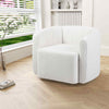 Pumpkin Shaped Reading Armchair Accent Chair with Curved Backrest