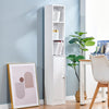 162cm Tall Storage Cabinet Bathroom Corner Slim Cabinet with 3-Tier Shelf&Door