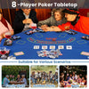 Anti-Slip Blackjack Board Game Mat 120CM 8-Player Foldable Poker Table Top-Blue