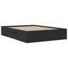 qohoio Bed Frame Black 120x190 Small Double Engineered Wood,Double Bed I9Z9