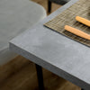 Modern Dining Table with Cement Effect Top & Steel Legs for Kitchen, Dining Room