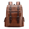 New Mens Travel Backpack PU Leather Satchel Laptop Bag Camping Hiking Rucksack