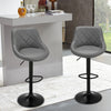 Set of 2 Bar Stools Chairs Adjustable Barstool Set with Black Footrest & Base UK