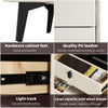 White Chest of Drawer Modern Bedroom Furniture Bedside Table W/ Wireless Kdaxlti